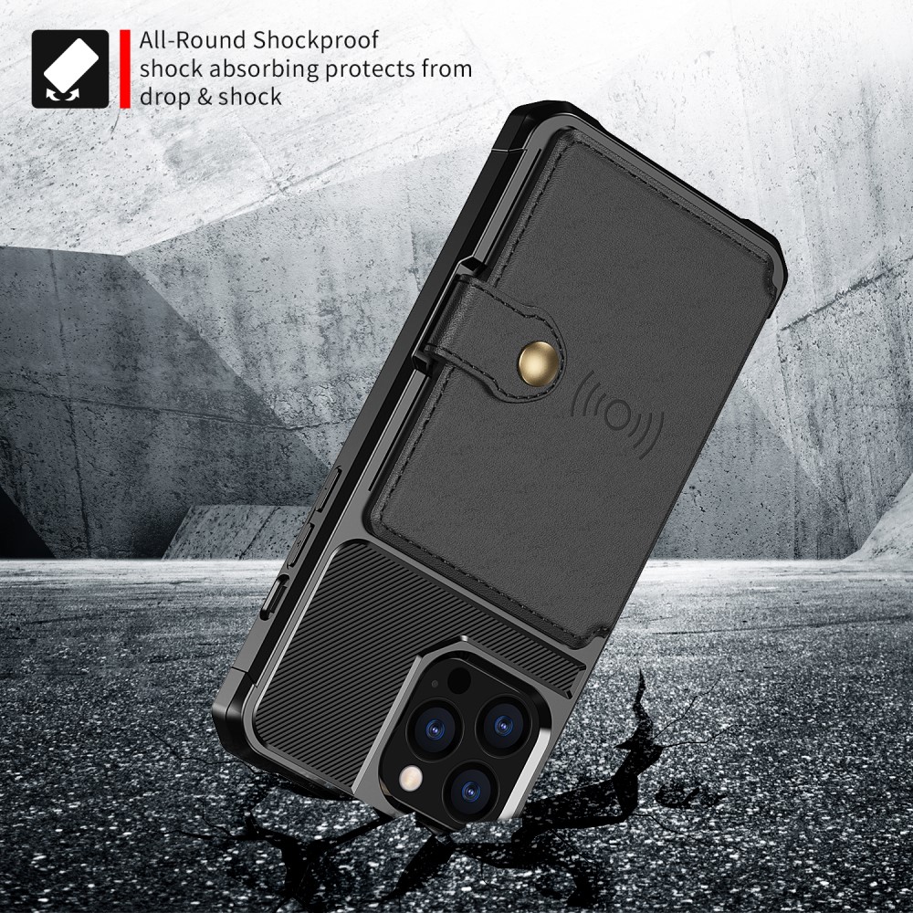  iPhone 13 Pro Max Skal Med Magnetisk Plånbok Svart