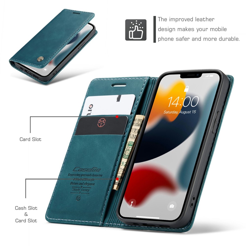 CASEME CASEME iPhone 13 Fodral Retro Läder Grön