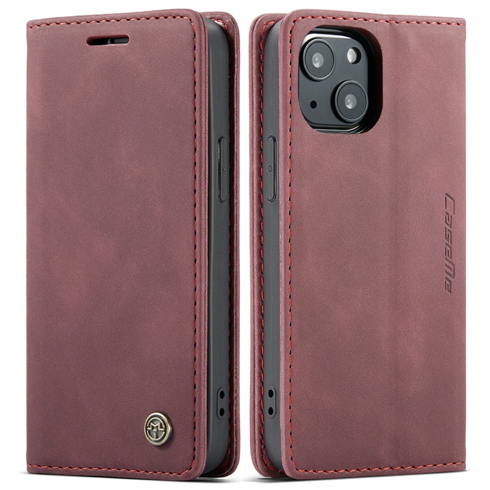 CASEME CASEME iPhone 13 Fodral Retro Läder Röd