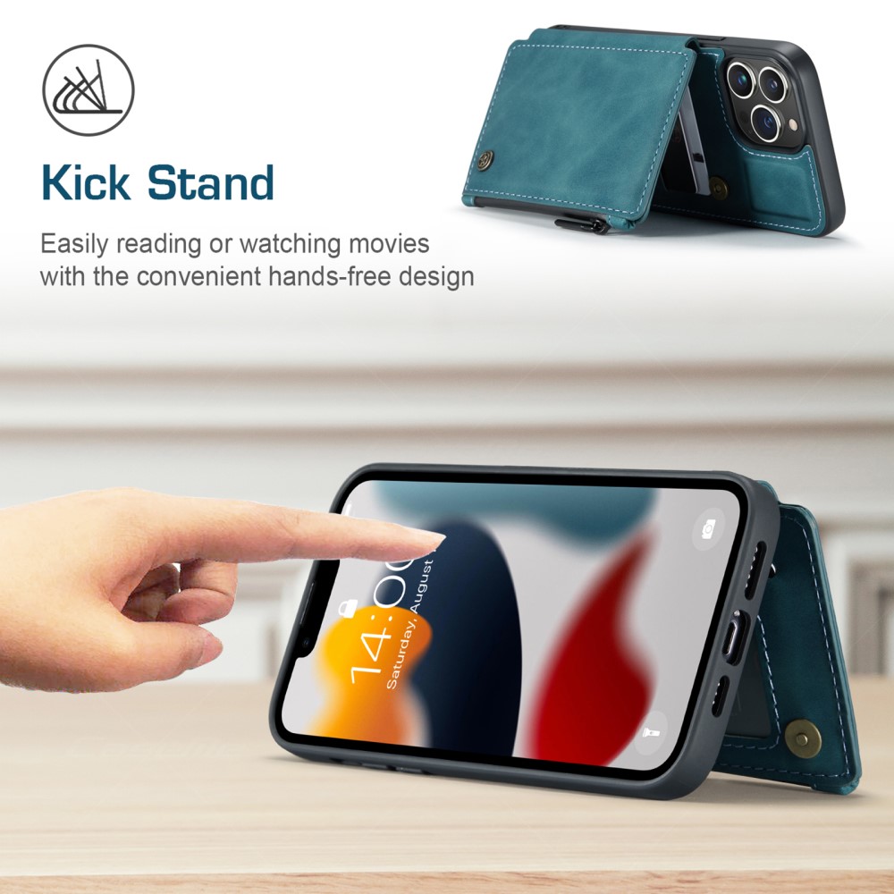CASEME CASEME iPhone 13 Pro Skal Med Magnetisk Plånbok Blå