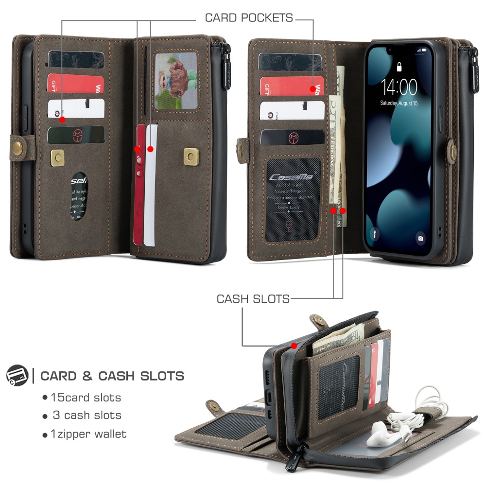 CASEME CASEME iPhone 13 Fodral/Skal Magnet 2in1 Multifunktionell Brun