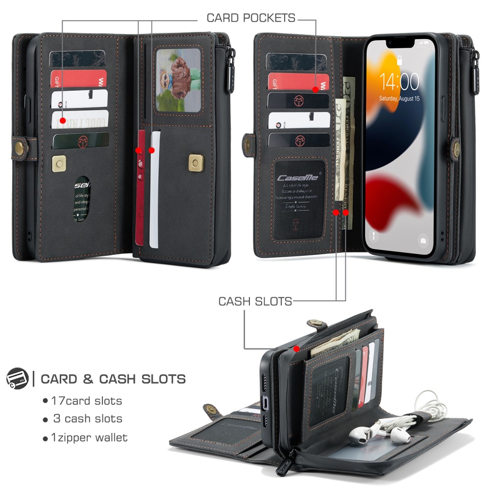 CASEME CASEME iPhone 13 Pro Max Fodral/Skal Magnet 2in1 Multifunktionell Svart
