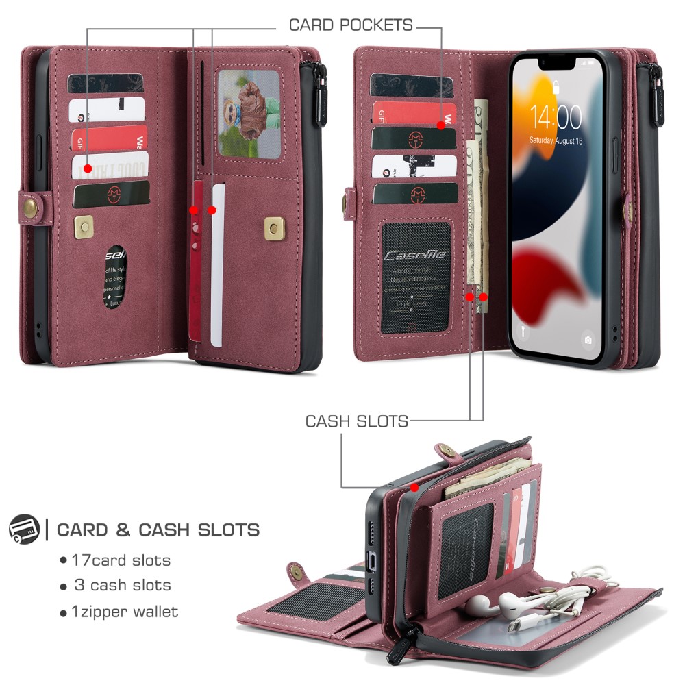 CASEME CASEME iPhone 13 Pro Max Fodral/Skal Magnet 2in1 Multifunktionell Röd