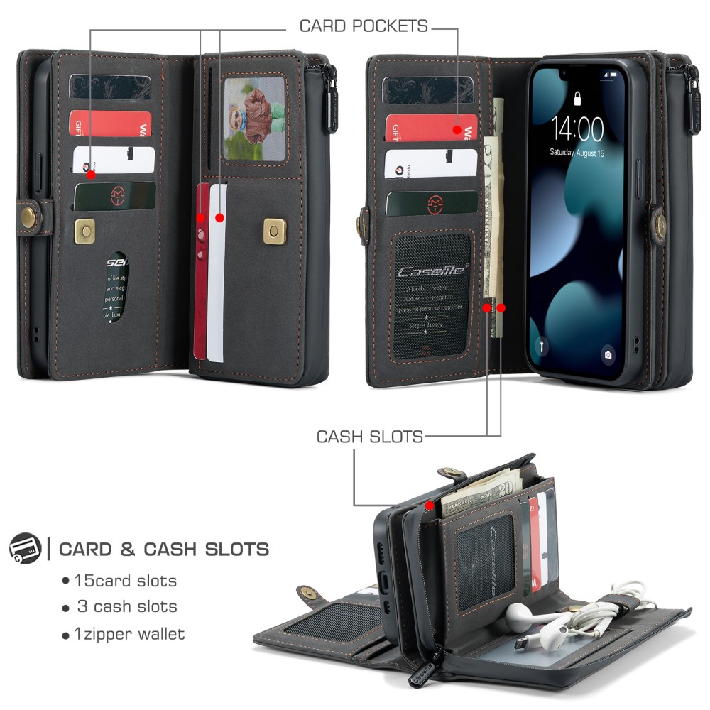 CASEME CASEME iPhone 13 Pro Fodral/Skal Magnet 2in1 Multifunktionell Svart