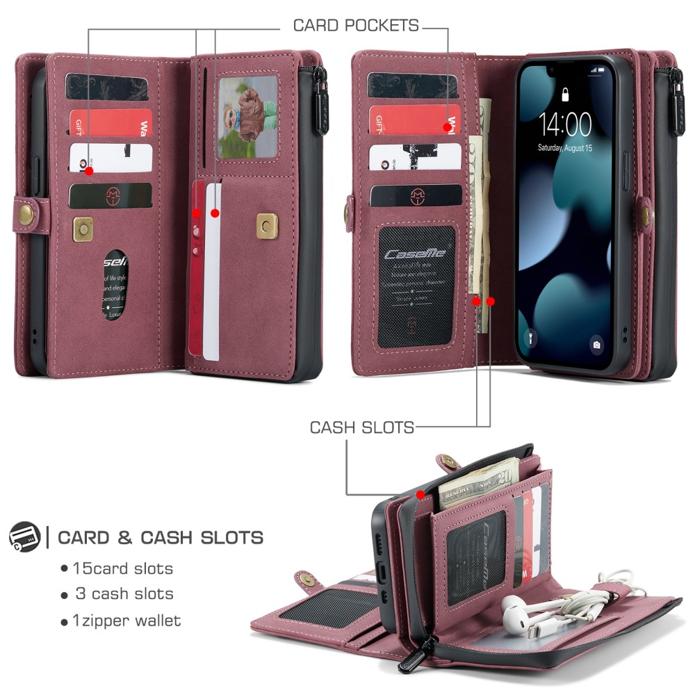 CASEME CASEME iPhone 13 Pro Fodral/Skal Magnet 2in1 Multifunktionell Röd