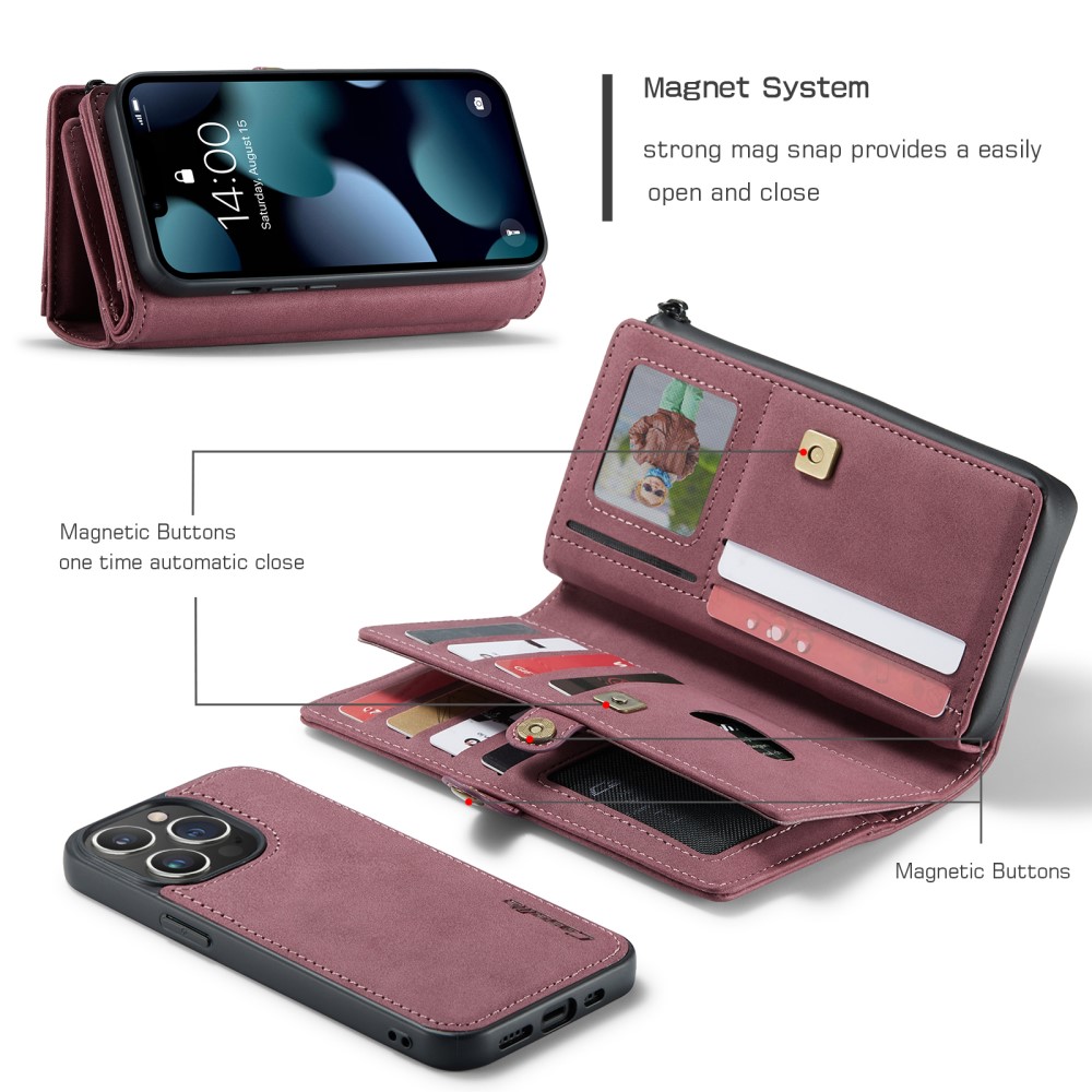 CASEME CASEME iPhone 13 Pro Fodral/Skal Magnet 2in1 Multifunktionell Röd