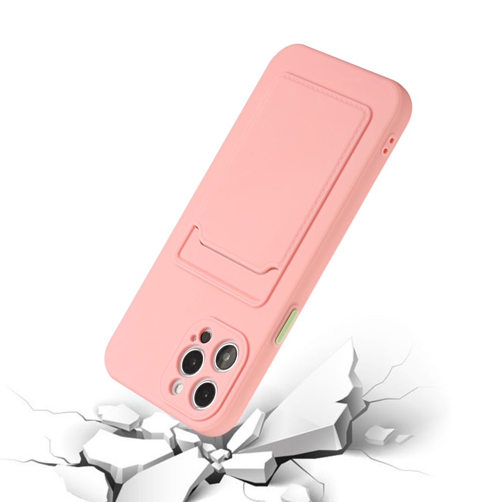  iPhone 13 Pro Skal Med Kortfack Ljus Rosa