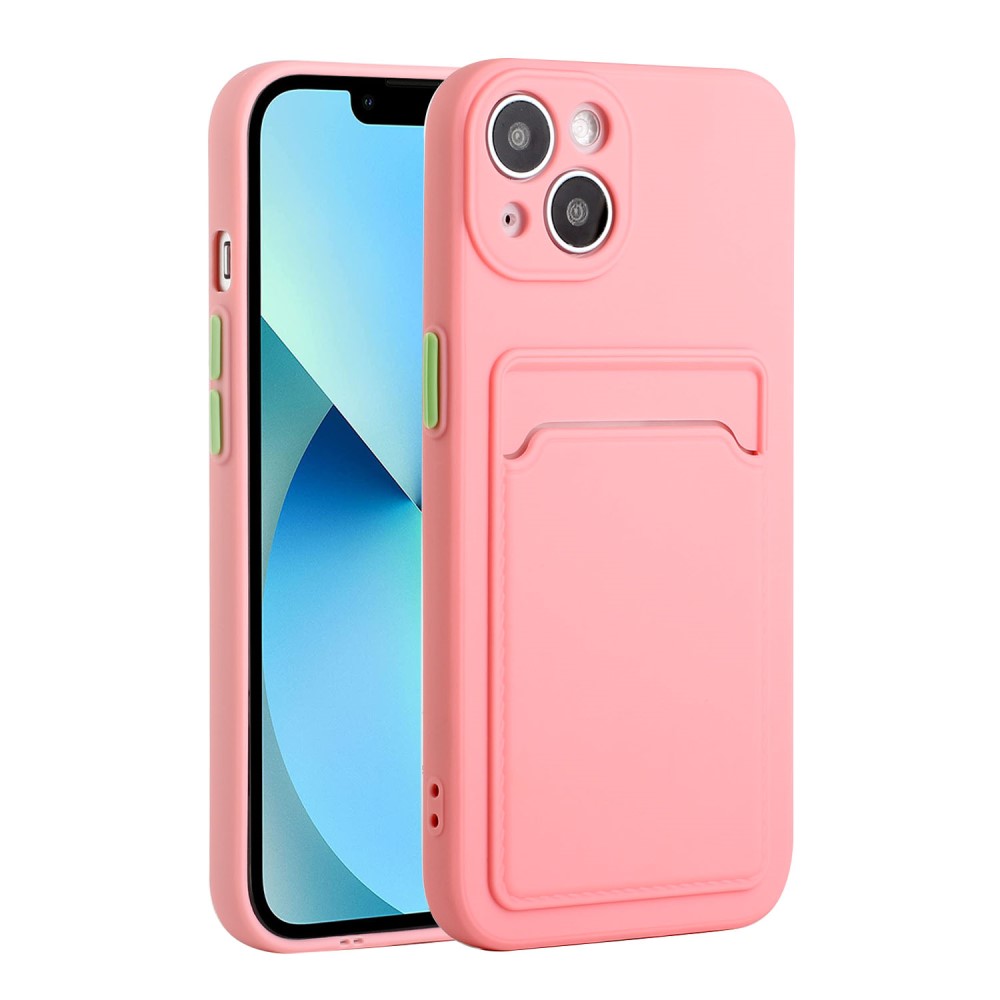 iPhone 13 Skal Med Kortfack Ljus Rosa