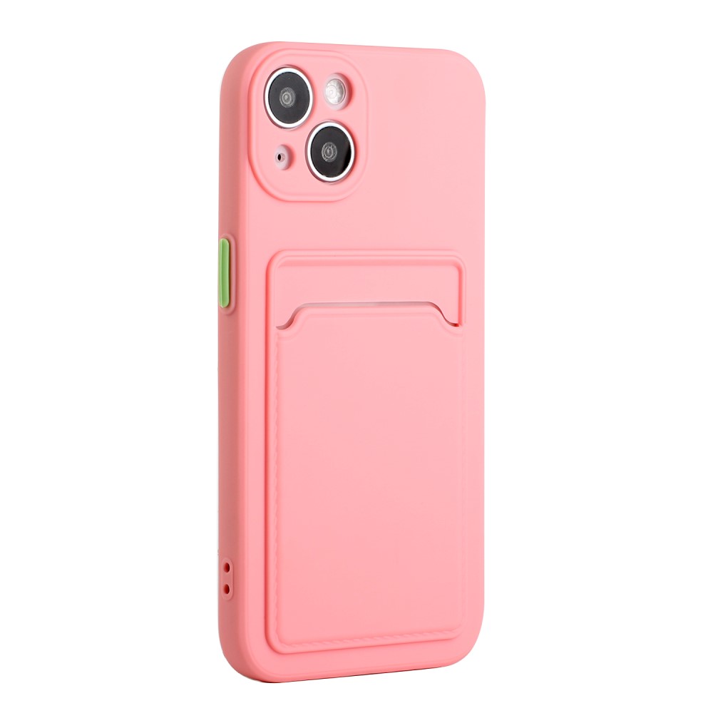  iPhone 13 Skal Med Kortfack Ljus Rosa