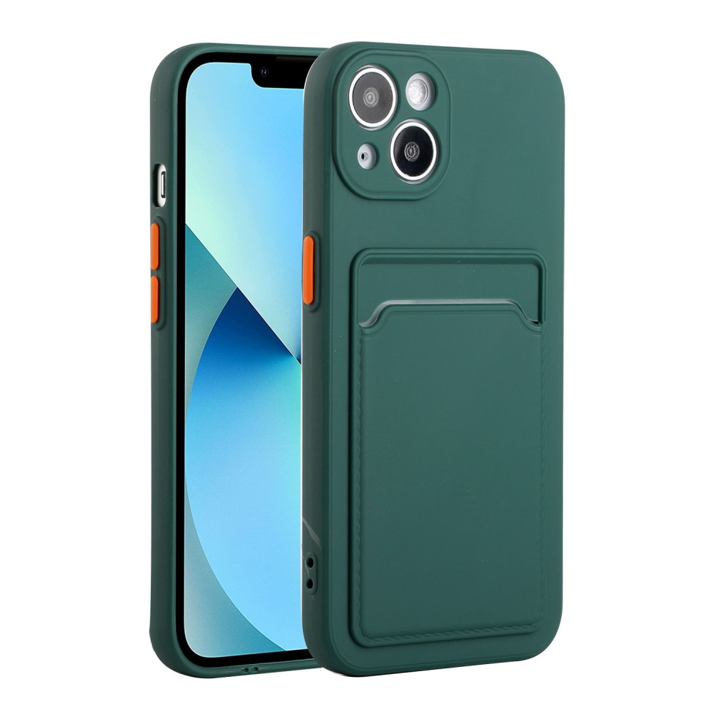  iPhone 13 Mini Skal Med Kortfack Mörk Grön