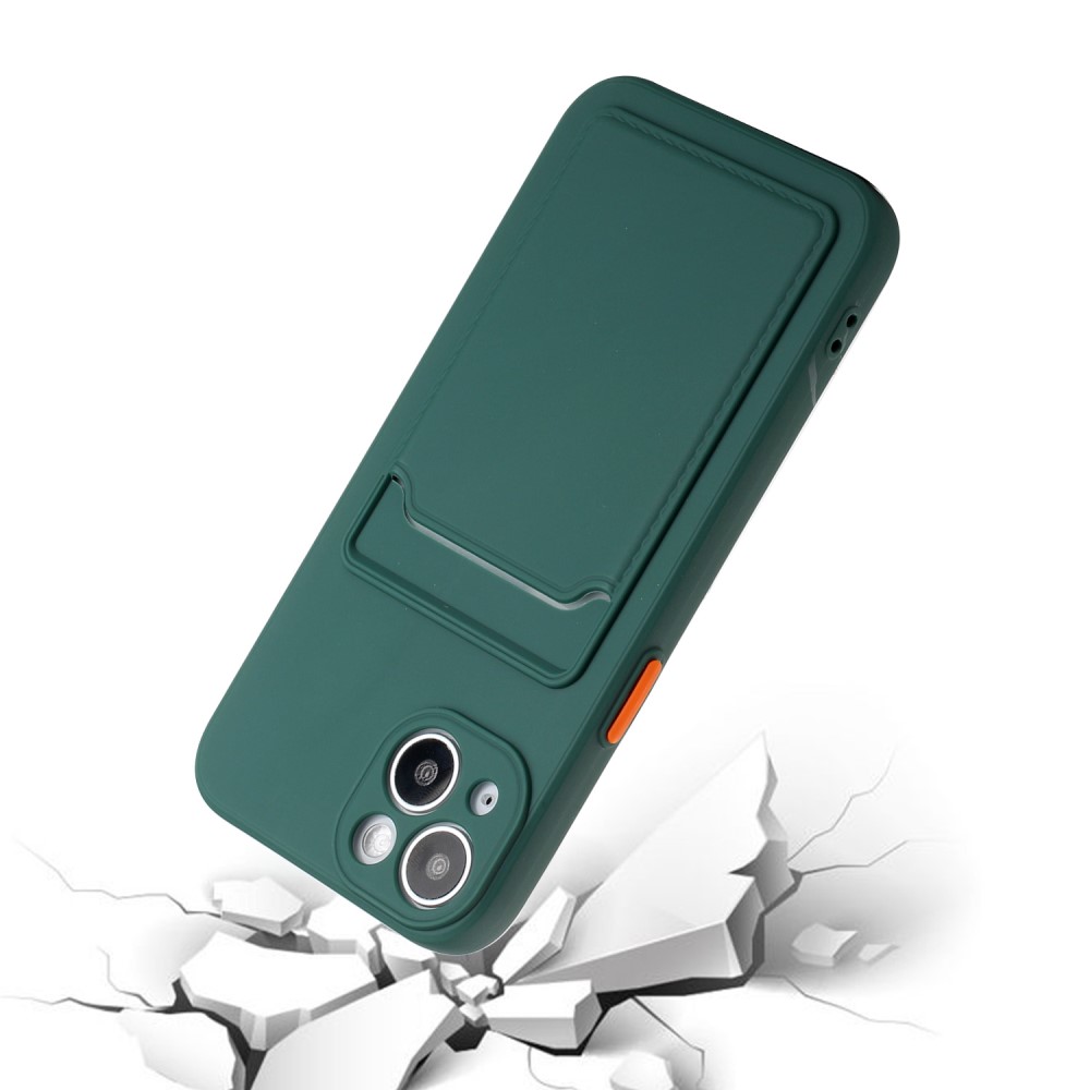  iPhone 13 Mini Skal Med Kortfack Mörk Grön