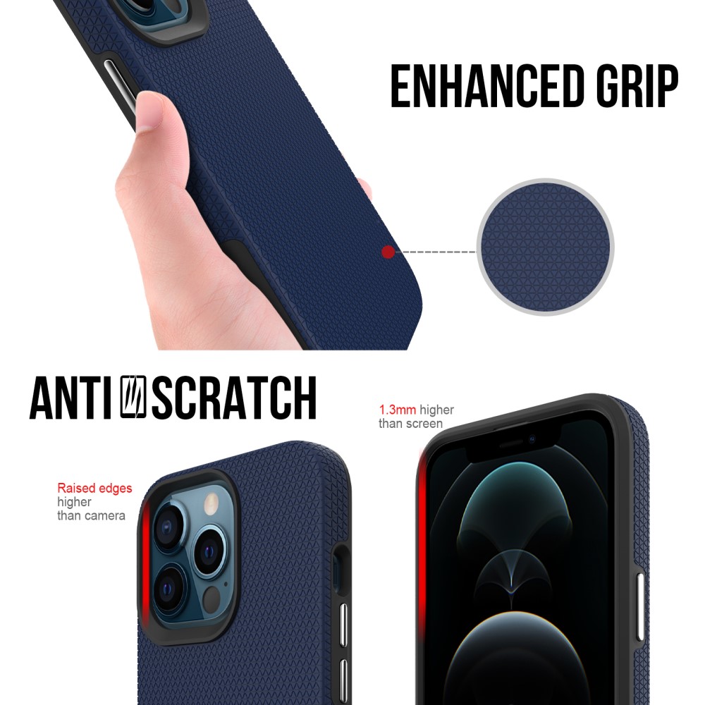  iPhone 13 Pro Skal Hybrid Triangle Textur Blå