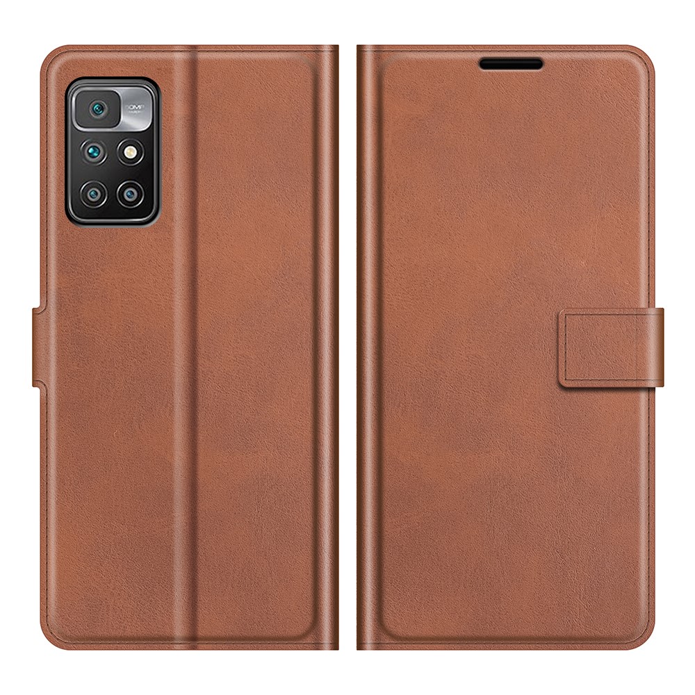  Xiaomi Redmi 10 Fodral Solid Läder Brun