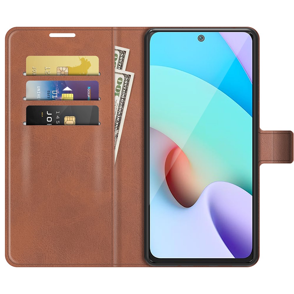  Xiaomi Redmi 10 Fodral Solid Läder Brun