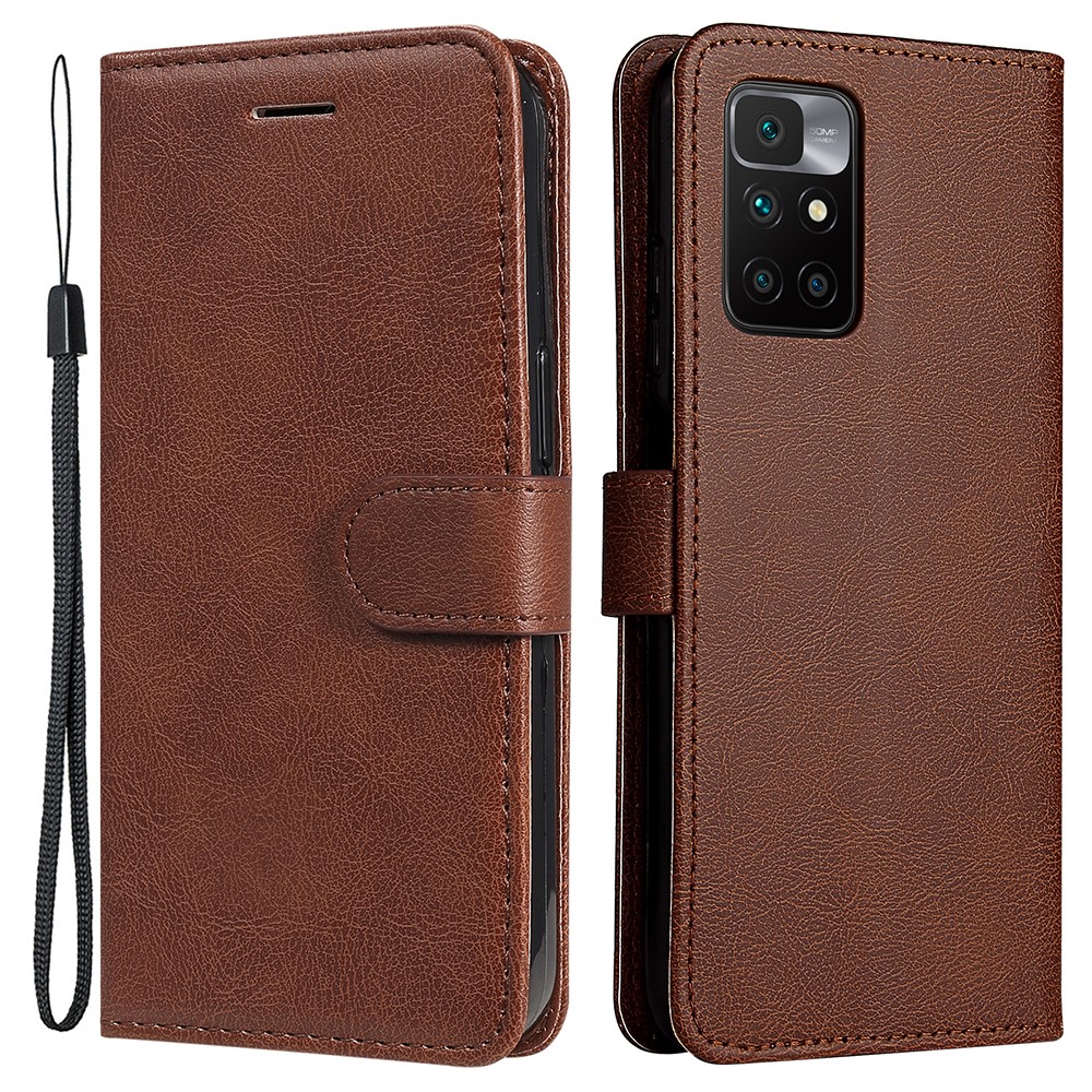  Xiaomi Redmi 10 Fodral Solid Läder Brun