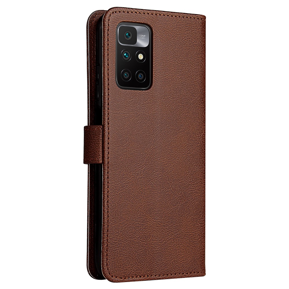  Xiaomi Redmi 10 Fodral Solid Läder Brun
