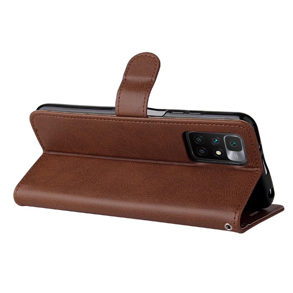  Xiaomi Redmi 10 Fodral Solid Läder Brun