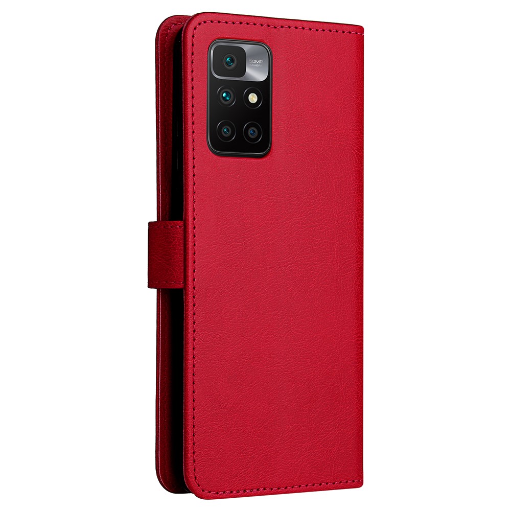  Xiaomi Redmi 10 Fodral Solid Läder Röd