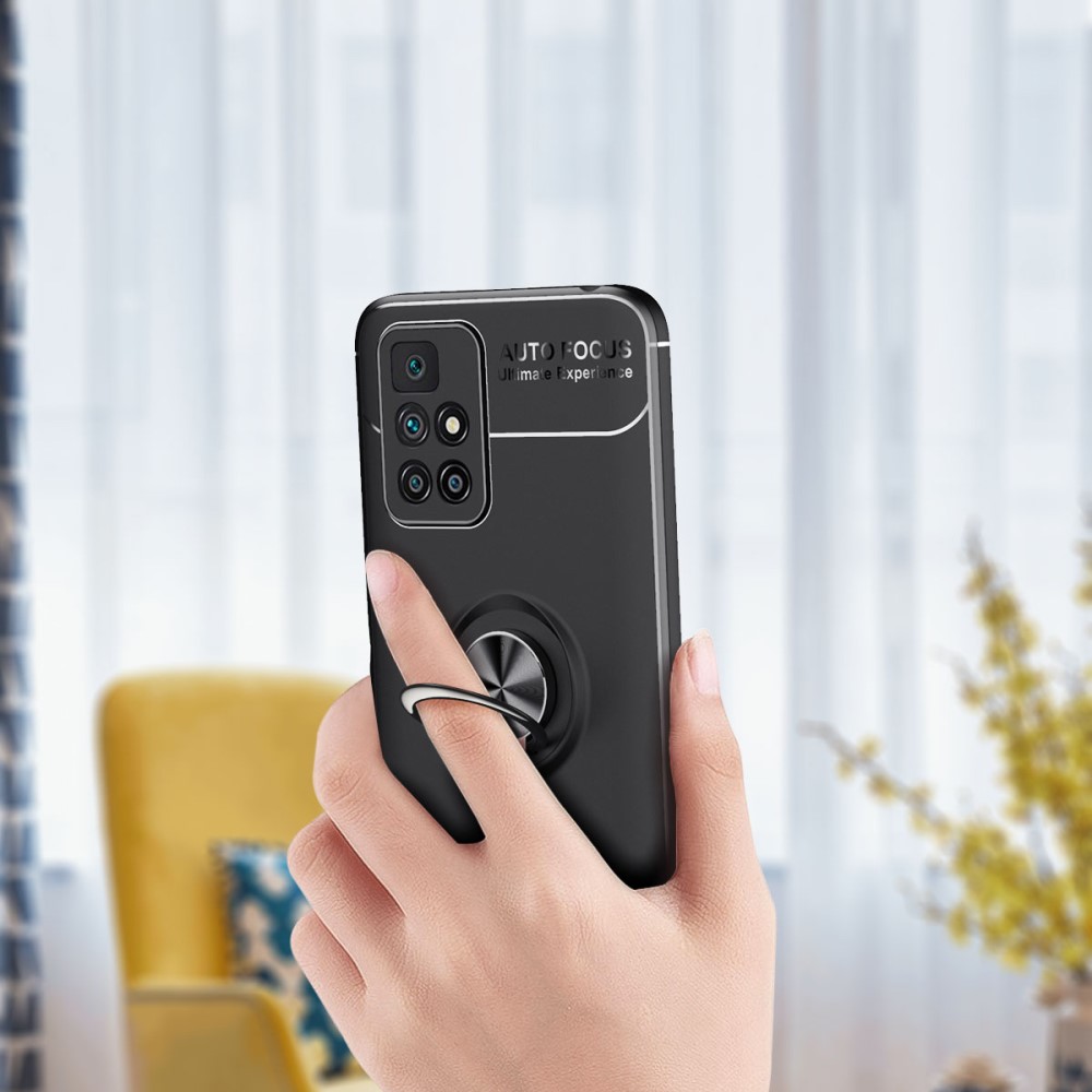  Xiaomi Redmi 10 Skal Ring Hållare Svart/Röd