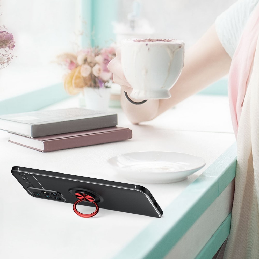  Xiaomi Redmi 10 Skal Ring Hållare Röd