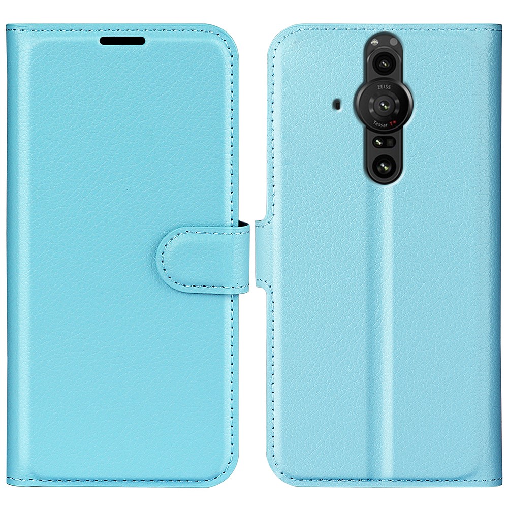  Sony Xperia Pro-I Fodral Litchi Textur Ljus Blå