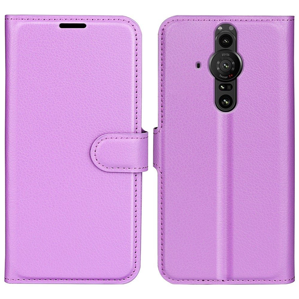  Sony Xperia Pro-I Fodral Litchi Textur Lila