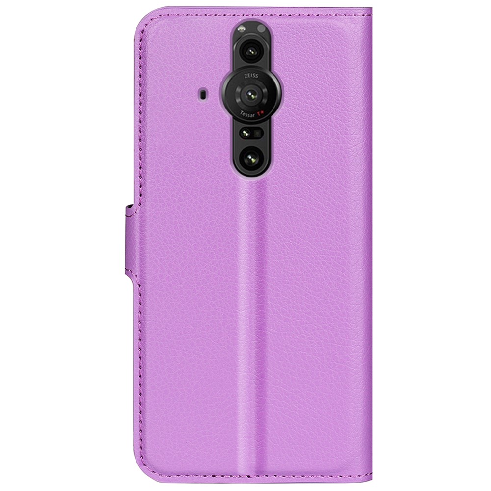  Sony Xperia Pro-I Fodral Litchi Textur Lila