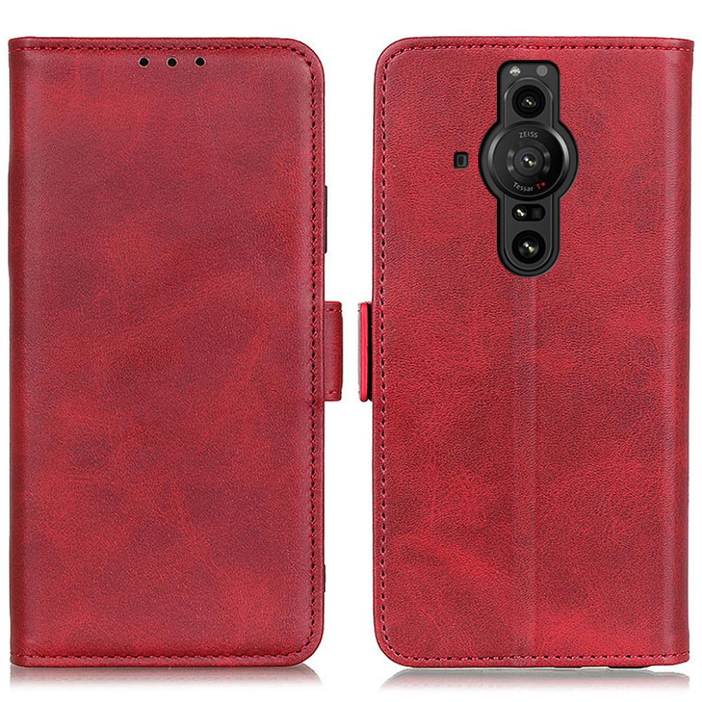  Sony Xperia Pro-I Fodral Läder Med Magnetisk Stängning Röd
