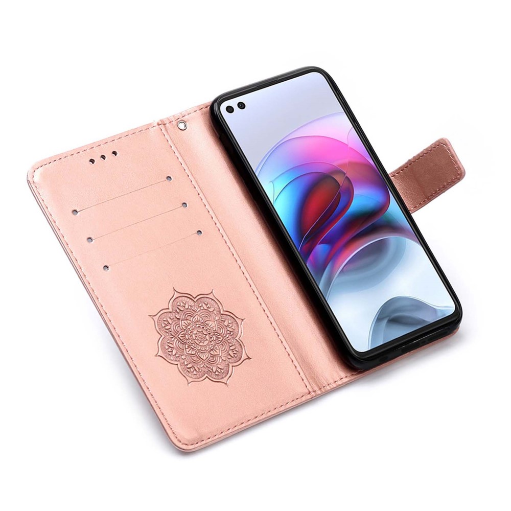  Motorola Moto G100 Fodral Läder Dream Catcher Roséguld