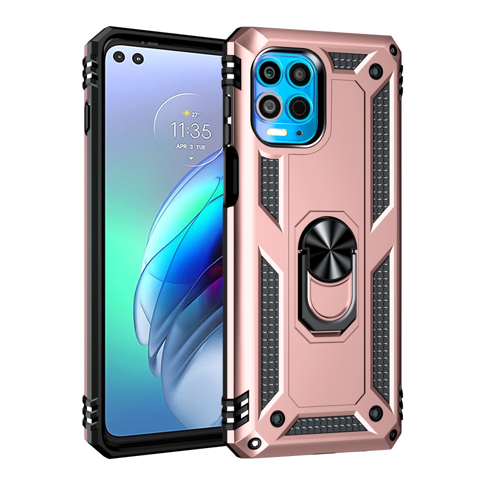 Motorola Moto G100 Skal Hybrid Ring Skal Roséguld