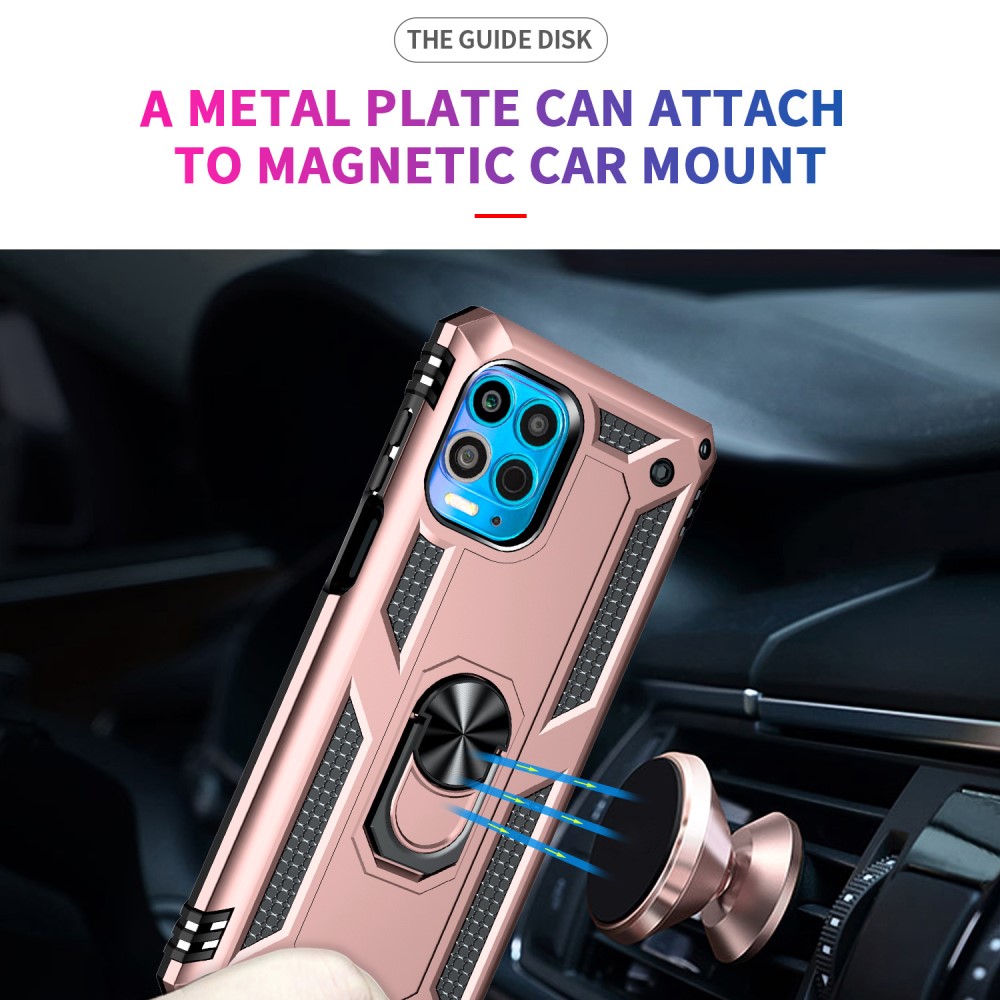  Motorola Moto G100 Skal Hybrid Ring Skal Roséguld