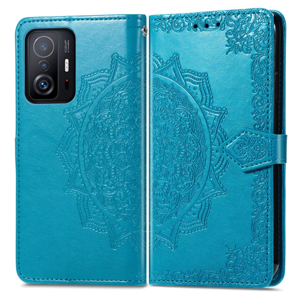  Xiaomi 11T / 11T Pro Fodral Läder Mandala Blå