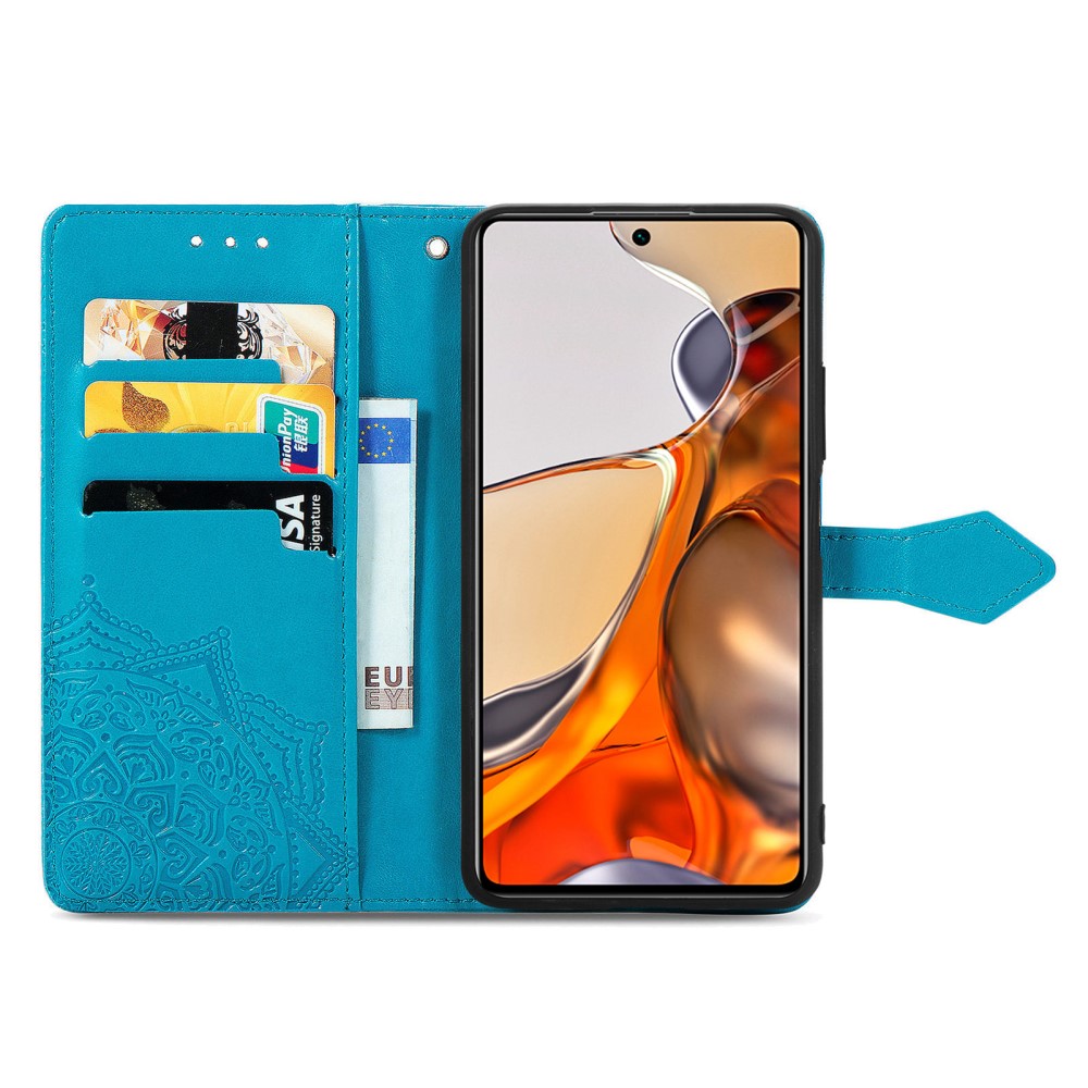  Xiaomi 11T / 11T Pro Fodral Läder Mandala Blå