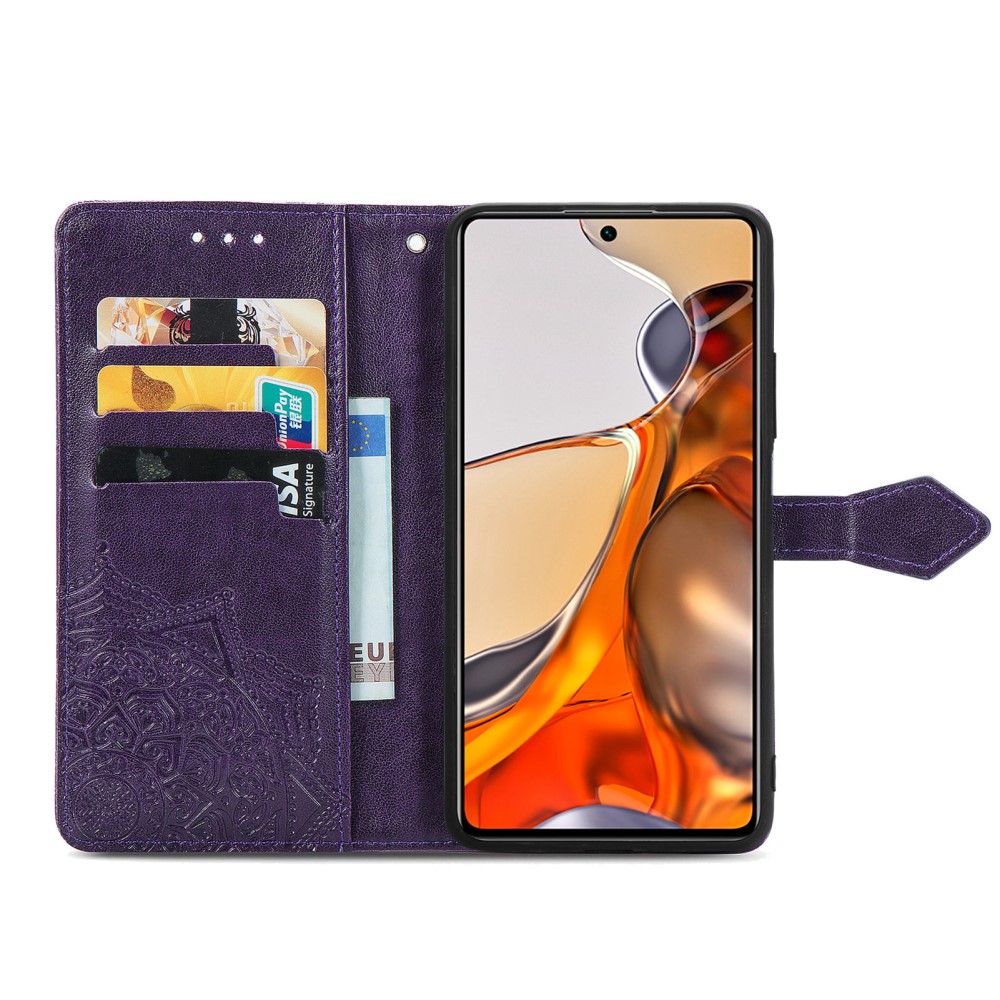  Xiaomi 11T / 11T Pro Fodral Läder Mandala Lila