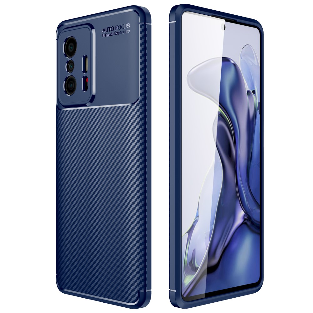  Xiaomi 11T / 11T Pro Skal Kolfiber Textur Blå