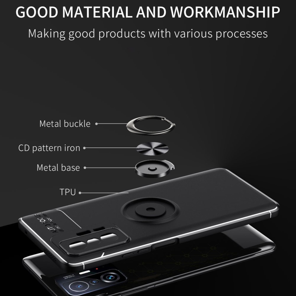  Xiaomi 11T / 11T Pro Skal Ring Svart/Röd