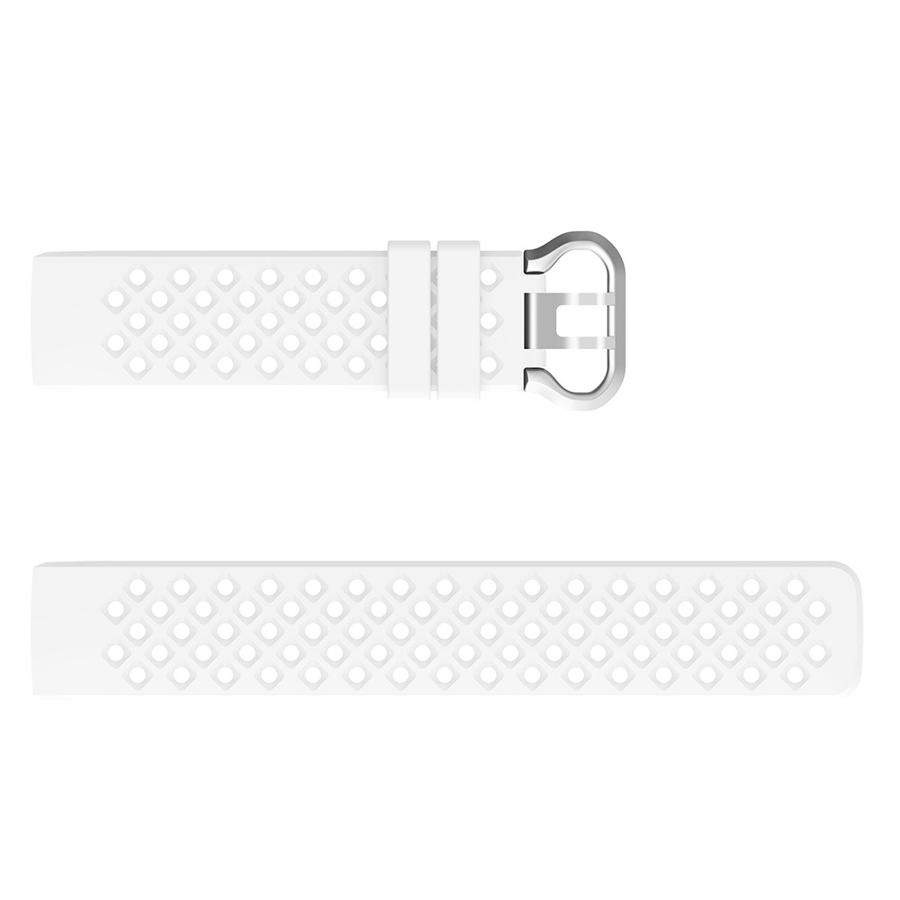  Silikon Armband Ihåligt Fitbit Charge 3 / 4 Vit