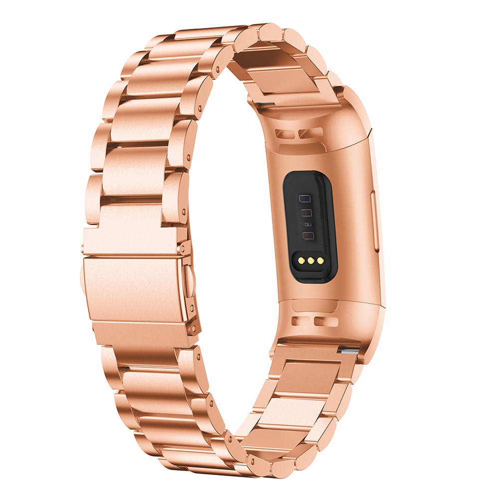  Lyxigt Metallarmband Fitbit Charge 3 / 4 Roséguld