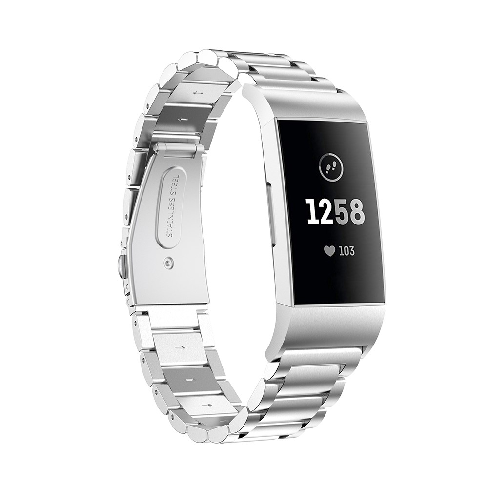  Lyxigt Metallarmband Fitbit Charge 3 / 4 Silver