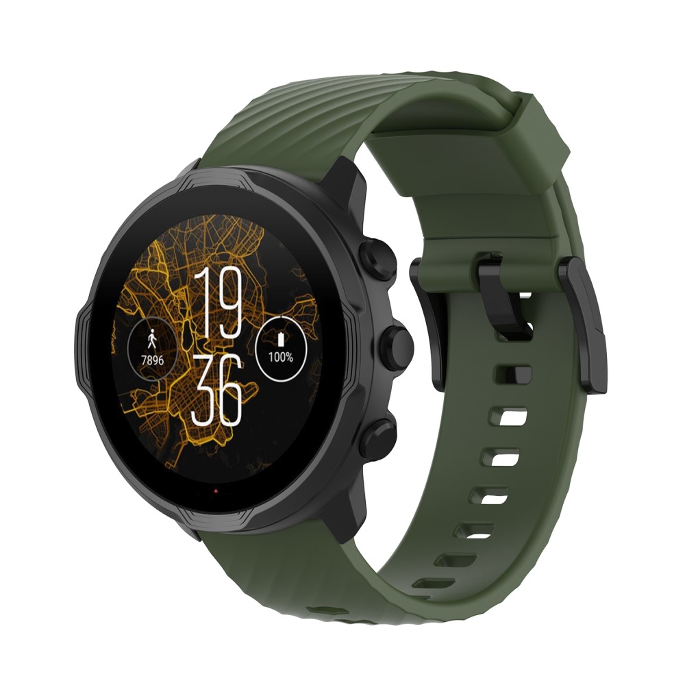  Silikon Armband För Suunto (24mm) Mörk Grön