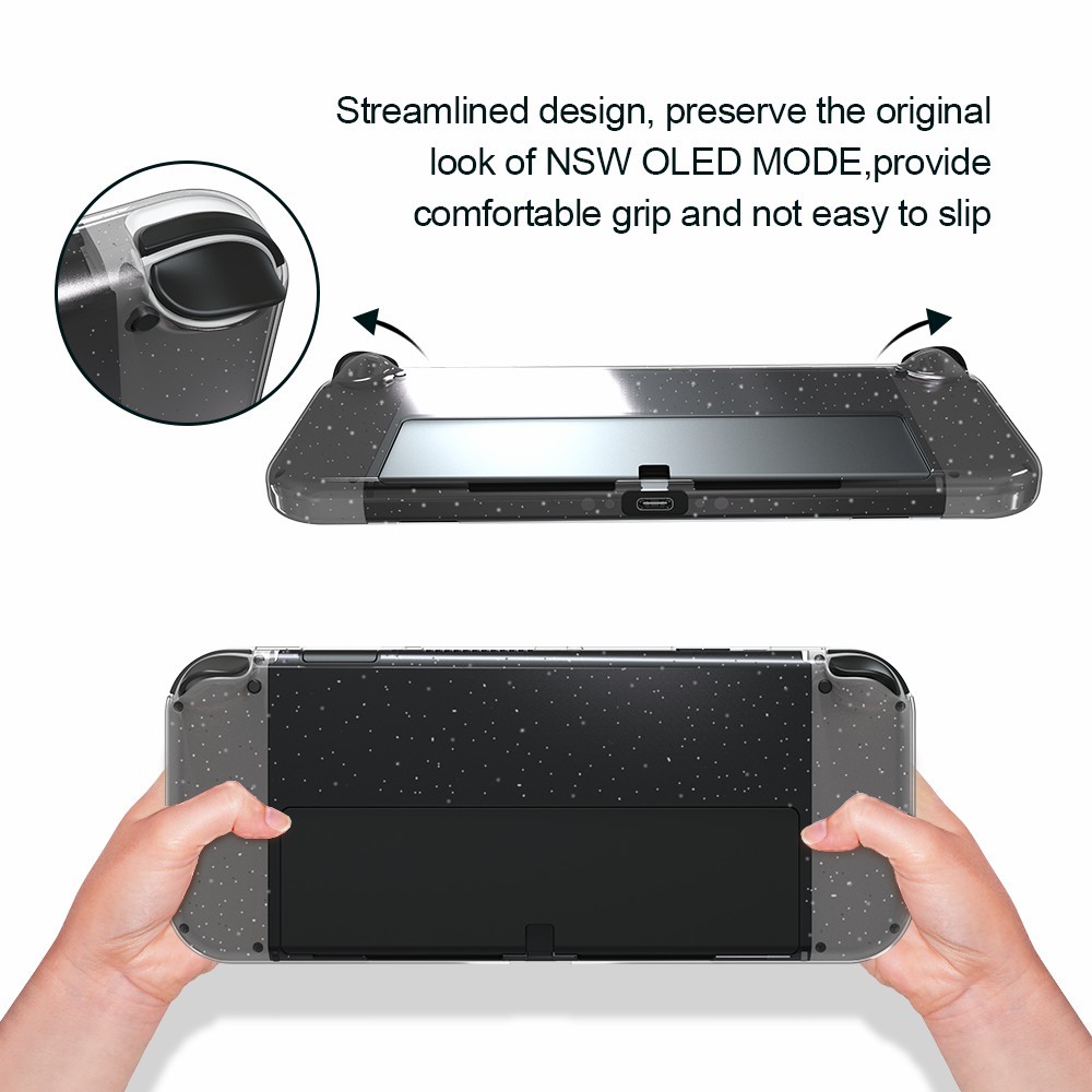  Nintendo Switch OLED Skal Glitter TPU Transparent