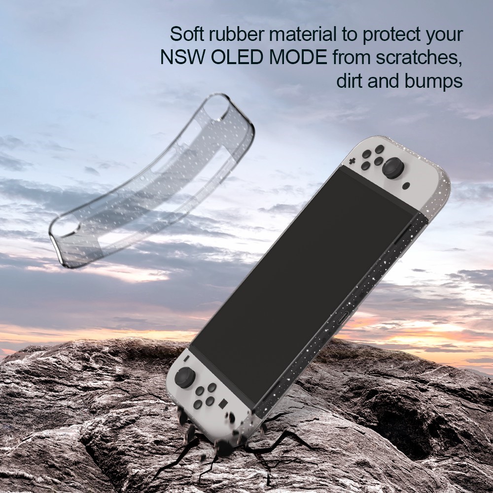  Nintendo Switch OLED Skal Glitter TPU Transparent
