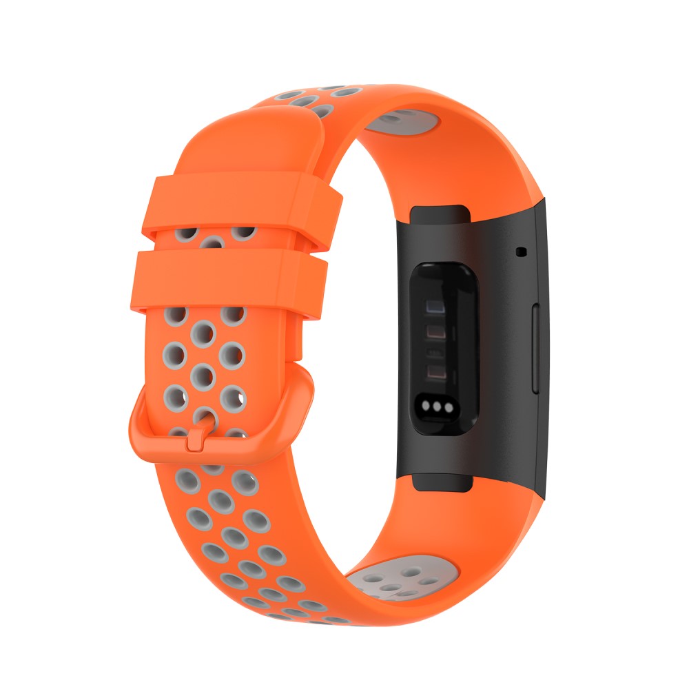  Fitbit Charge 4/3 Silikon Träningsarmband Orange/Grå