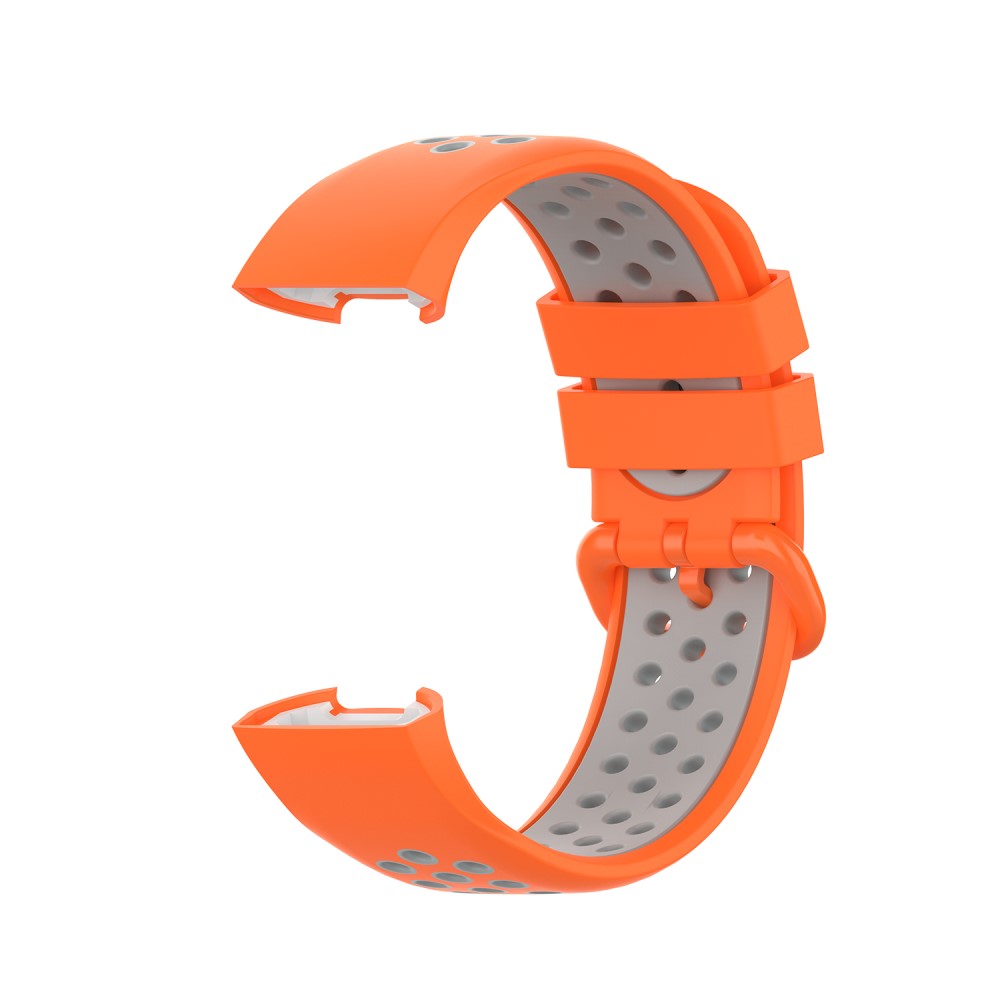  Fitbit Charge 4/3 Silikon Träningsarmband Orange/Grå