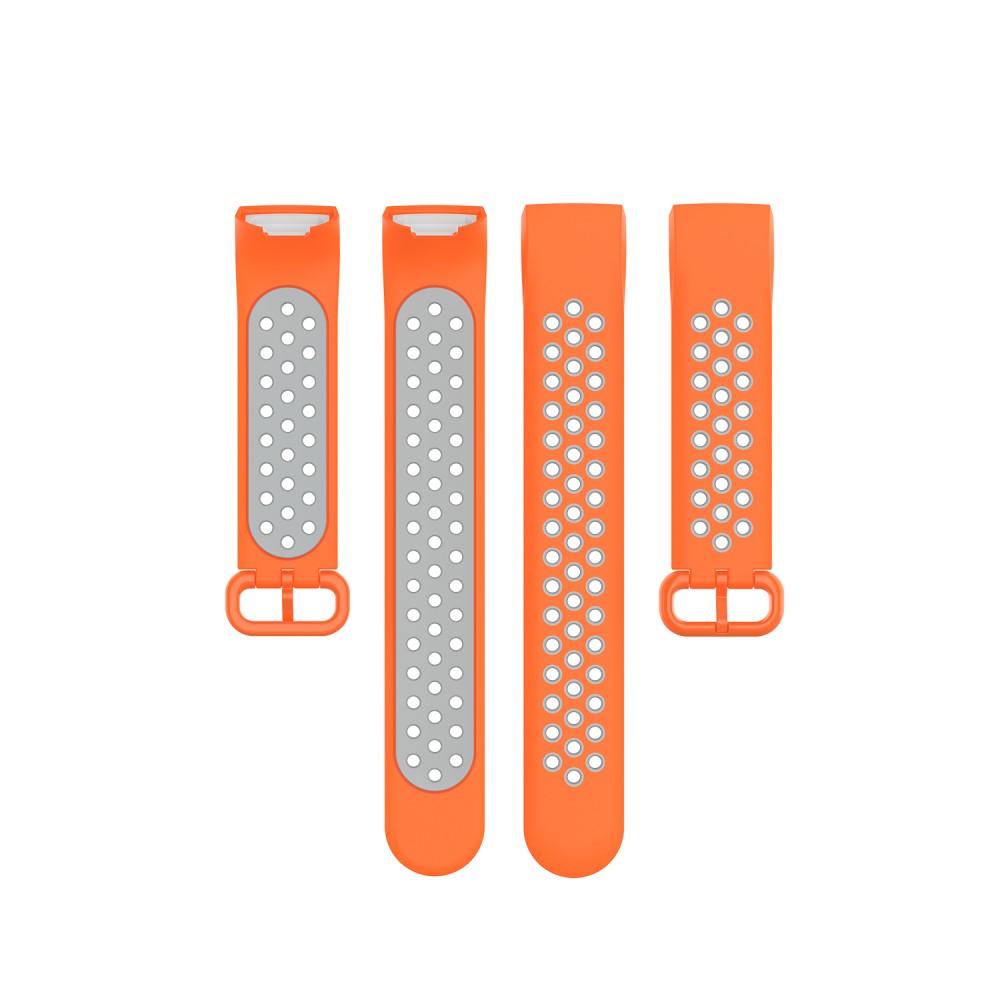  Fitbit Charge 4/3 Silikon Träningsarmband Orange/Grå