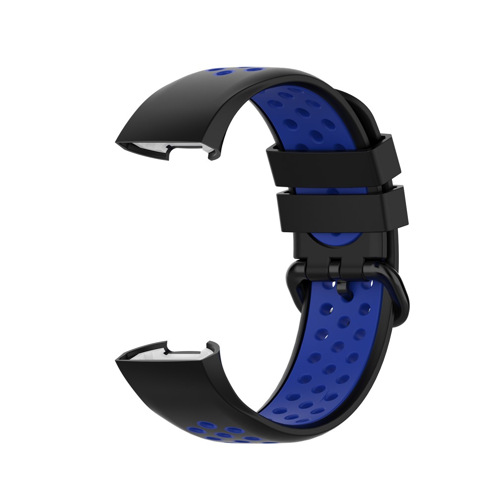  Fitbit Charge 4/3 Silikon Träningsarmband Svart/Blå