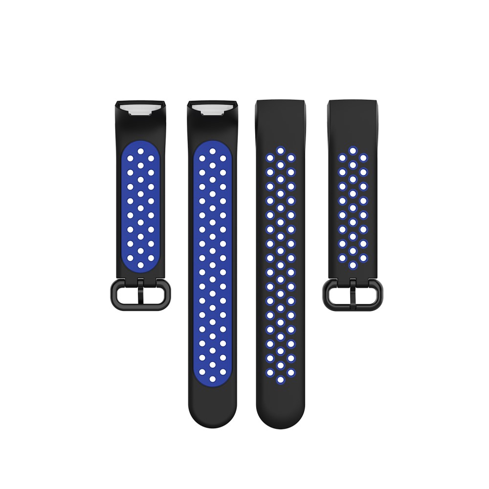  Fitbit Charge 4/3 Silikon Träningsarmband Svart/Blå