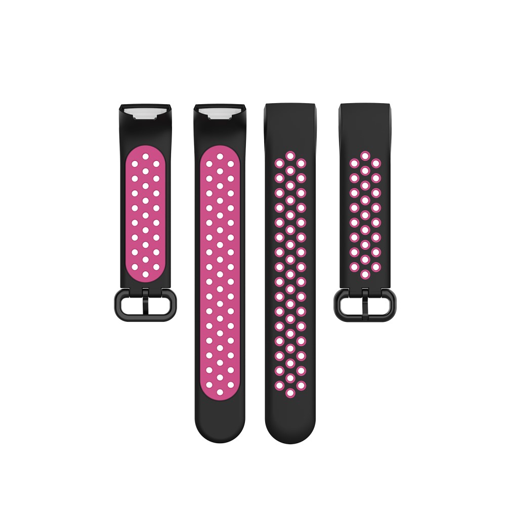  Fitbit Charge 4/3 Silikon Träningsarmband Svart/Rosa