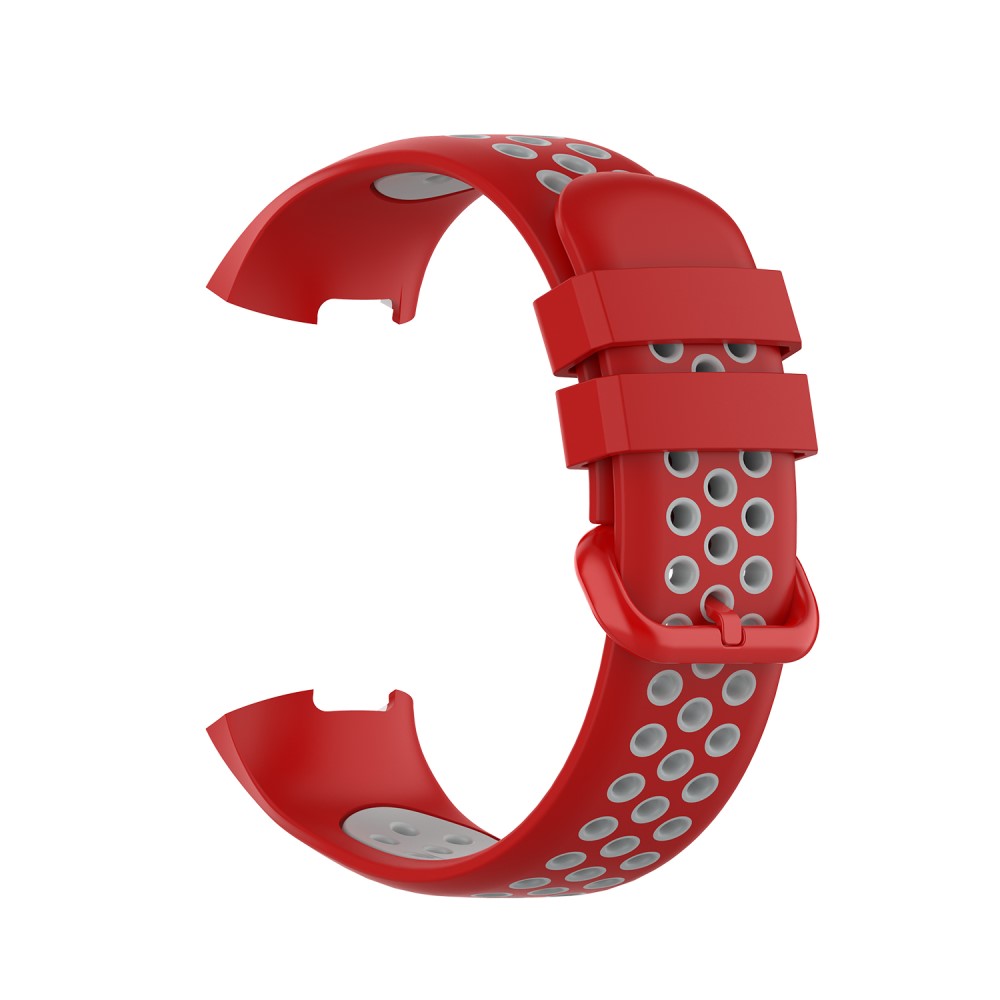  Fitbit Charge 4/3 Silikon Träningsarmband Röd/Grå