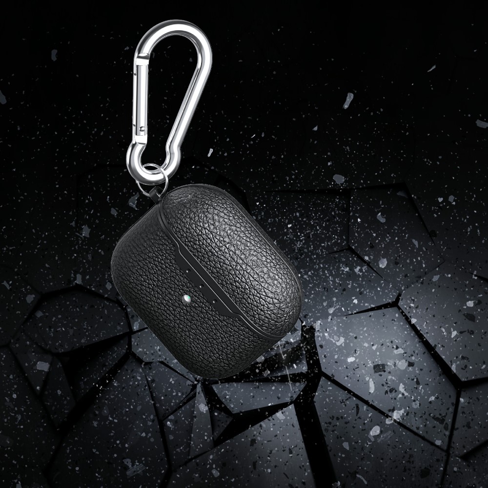  AirPods 3 Skal TPU Litchi Textur Karbinhake Röd
